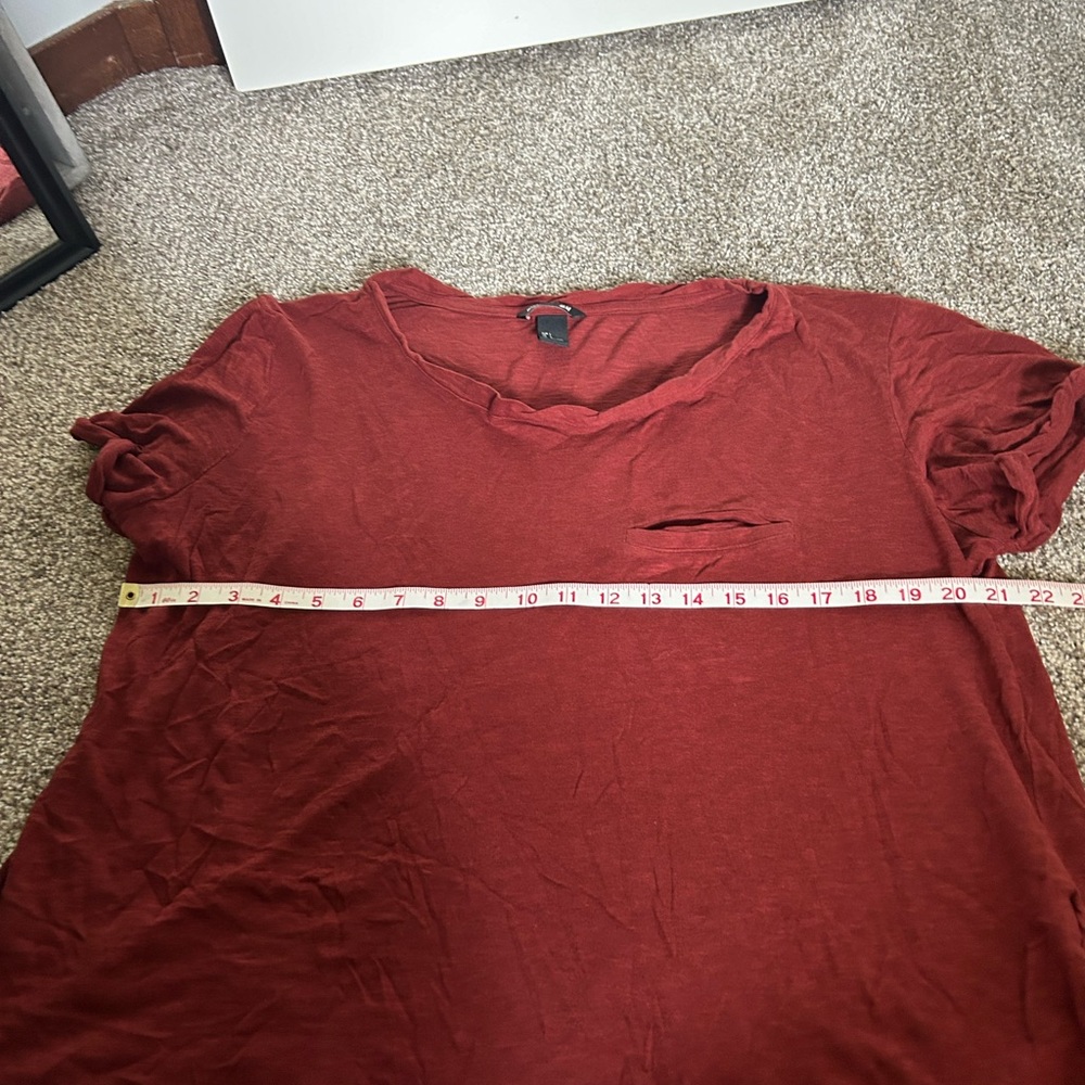 [H&M] Basic Deep Red/Orange Tee - Picture 5 of 7